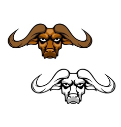 Buffalo head muzzle mascot icon Royalty Free Vector Image