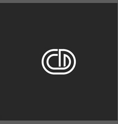 Monogram initials dc or cd logo letters Royalty Free Vector
