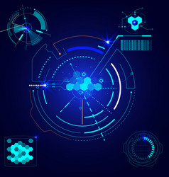 Hud futuristic user screen basic elements set Vector Image