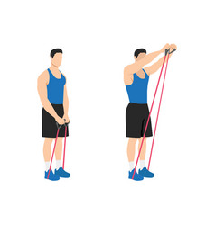 Resistance band shoulder front raises exercise Vector Image