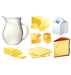 Dairy products food set Royalty Free Vector Image