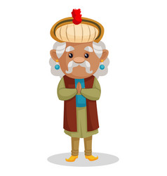 King akbar cartoon character Royalty Free Vector Image