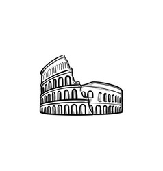 Outline rome skyline with landmarks Royalty Free Vector