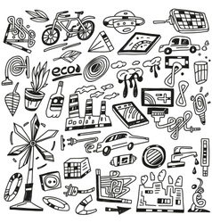 Ecology doodles Royalty Free Vector Image - VectorStock