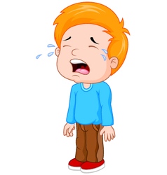 Young boy crying Royalty Free Vector Image - VectorStock