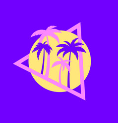 Retro futuristic palm trees in 80s style Vector Image