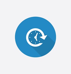 Reload Flat Blue Simple Icon with long shadow Vector Image