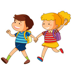 Boy and girl holding hands Royalty Free Vector Image