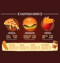 Cartoon a design fast food Royalty Free Vector Image