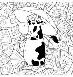 Cute Cow Coloring Page Vector Images (over 120)