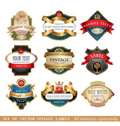Black and gold labels Royalty Free Vector Image