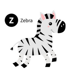 Letter z cartoon alphabet for children zebra Vector Image