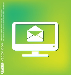Monitor letter envelope mail icon Royalty Free Vector Image