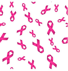 Breast cancer awareness pink ribbon in circle Vector Image