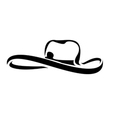 Cowboy hat silhouette Royalty Free Vector Image