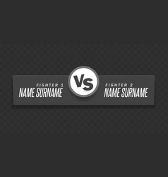 Versus screen background vs letters for sport vector image