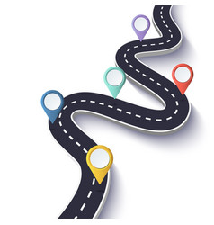 Winding road on a white isolated background road Vector Image