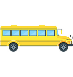 Yellow school bus of front view with curved roof Vector Image