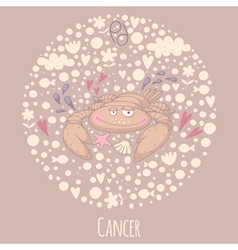 Cartoon of the crab Cancer Royalty Free Vector Image