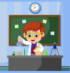 Young girl scientist Royalty Free Vector Image