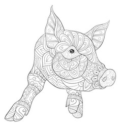 Pig Coloring Mandala Vector Images (72)