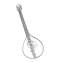 Irish bouzouki in hand drawn tehnique Royalty Free Vector