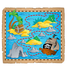 Pirate map theme image 3 Royalty Free Vector Image