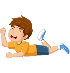 Cartoon boy fall down Royalty Free Vector Image