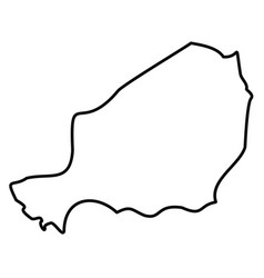 Niger - solid black outline border map of country Vector Image