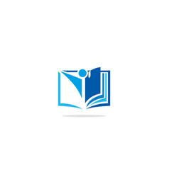 Student open book knowledge logo Royalty Free Vector Image