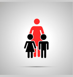 Silhouette walking father with two children Vector Image