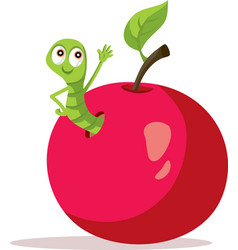 Apple worm Royalty Free Vector Image - VectorStock