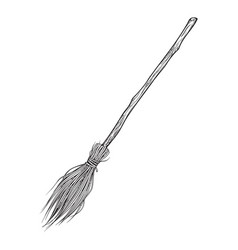 Contour broom witch Royalty Free Vector Image - VectorStock