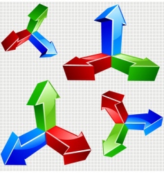 Green and red 3d up arrows financial graph Vector Image