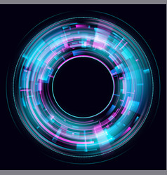 Abstract glowing circles on black background Vector Image