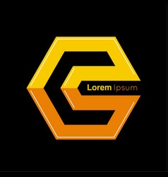 Hexagon letter g logo concept design 3d symbol Vector Image