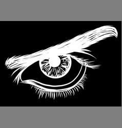 Human eye black and white halftone Royalty Free Vector Image