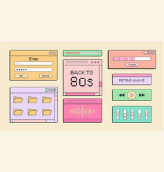 Old browser interface template isolated browser Vector Image