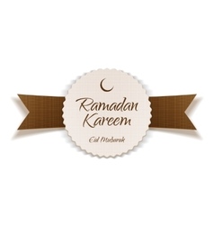 Ramadan kareem eid mubarak greeting label vector