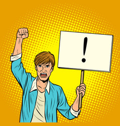 Afrikan man protests with a poster Royalty Free Vector Image