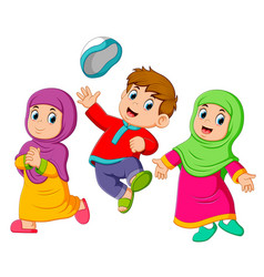 Children are playing with their different toys Vector Image