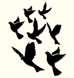 Silhouette of a flying dove peace Royalty Free Vector Image