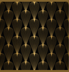 Art deco pattern seamless white and gold Vector Image