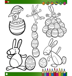 Coloring book easter rabbit theme 6 Royalty Free Vector