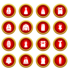 Fashion clothes wear icons set cartoon style Vector Image