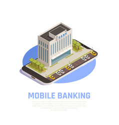 Online banking isometric round composition Vector Image