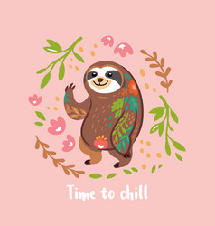 Sloth Time Relax Vector Images 24