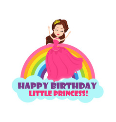 Happy Birthday card template with princess Vector Image