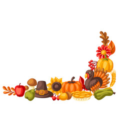 Happy thanksgiving turkey pie Royalty Free Vector Image