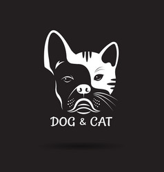 Dog and cat face design on a white background pet Vector Image